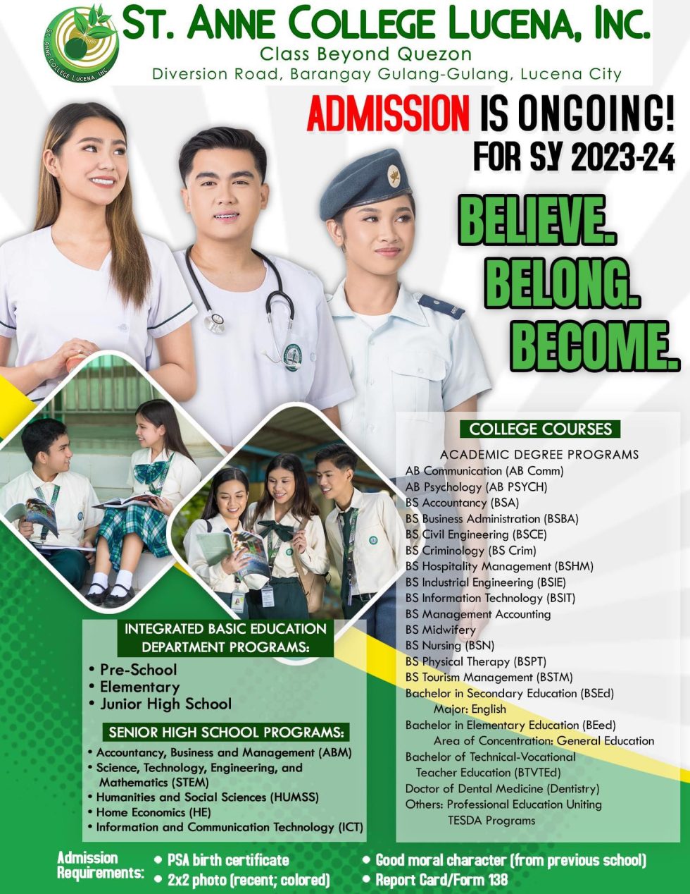 Homepage - St Anne College Lucena Inc