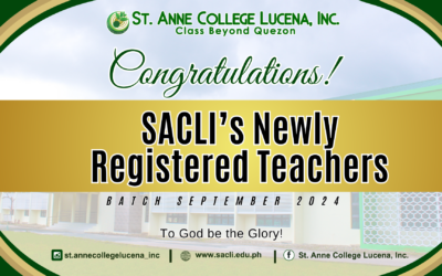 SACLI Proudly Recognizes the Excellence of Our Graduates in the Licensure Examination for Teachers!